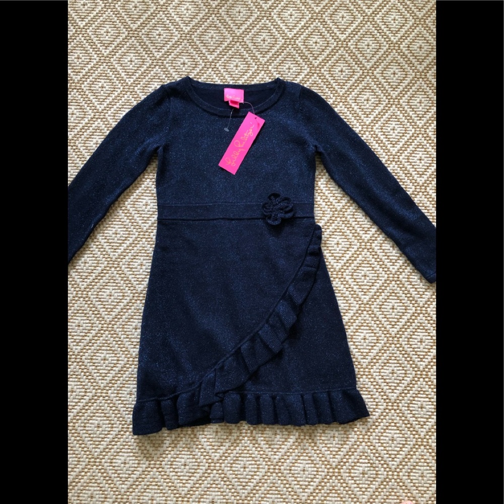 Girls size Medium Lily Pulitzer blue shimmery  dress.